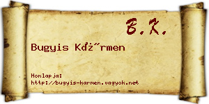 Bugyis Kármen névjegykártya